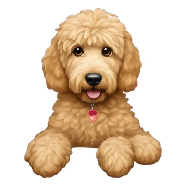 Goldendoodle in a Bailey chair  sticker