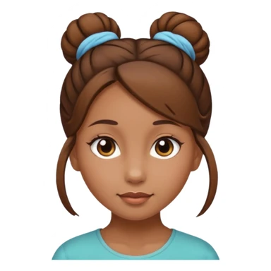 Girl with light brow skin and brown hair in a single bun sticker