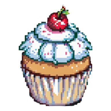 vanilla cupcake with a cherry on top sticker