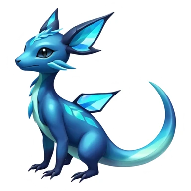 Colorful Dark Shiny Exotic Salandit-Aurorus-Glaceon-Fakémon-hybrid-creature (full body)  sticker