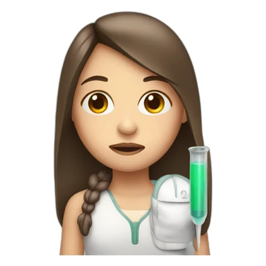 Illness girl with thermometer in the mouth sticker