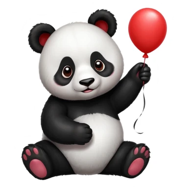 panda with balloon sticker