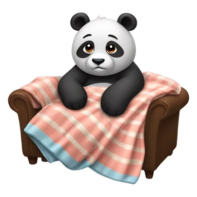 Panda lying on couch with blanket sticker