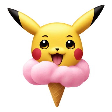 Picachu eating cotton candy sticker