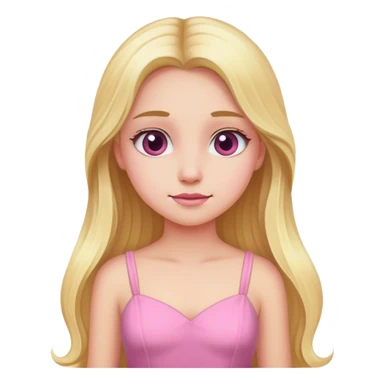 A girl with long blonde hair and a pink dress. sticker