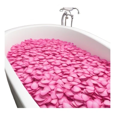 Bathtub filled with pink rose petals  sticker