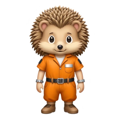 Hedgehog with prison outfit and ankle chain sticker