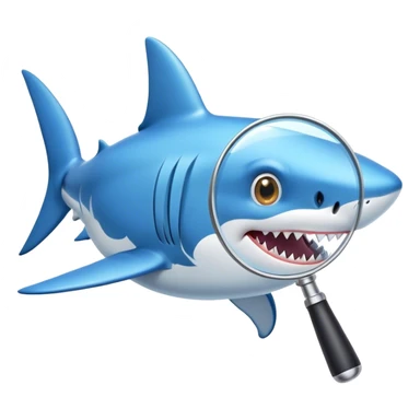 Shark with a magnifying glass  sticker