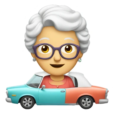 Granny in a big car sticker
