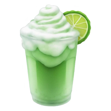 A iced matcha with foam sticker