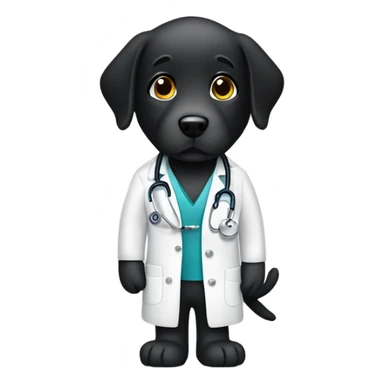 Black lab doctor sticker