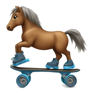Horse wearing roller skates  sticker