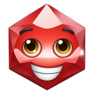 red diamond with happy eyes sticker