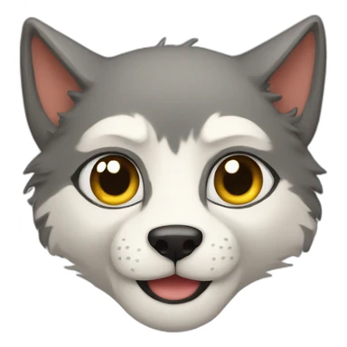 Mix of cat and wolf sticker