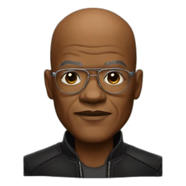bald samuel l jackson in leather coat sticker
