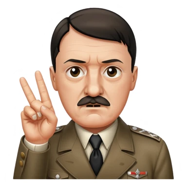 Hitler sticking up his middle finger sticker