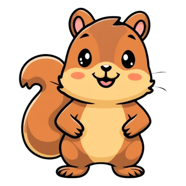 charming squirrel with adorable smile sticker
