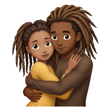 Black dreadhead with a brown girl hugging sticker