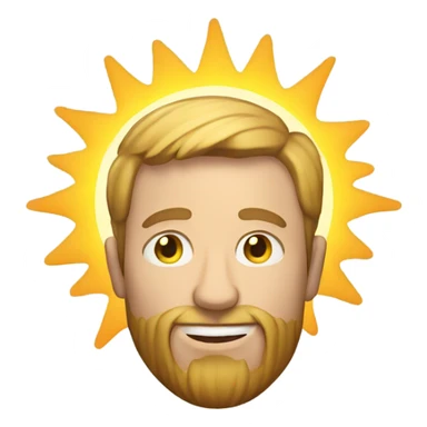 White Man holding sun sticker