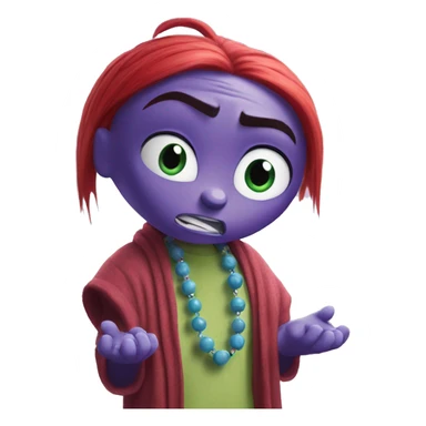 anger from inside out with prayer beads trying to calm down sticker