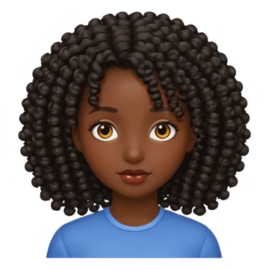 Human girl with curly hair and black skin sticker