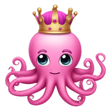 pink Octopus with crown sticker