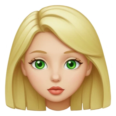 girl with green eyes and blond hair kiss sticker