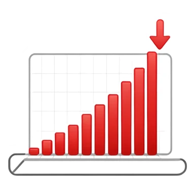 graph with line going down and the line being red sticker