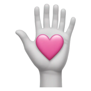 pink heart with white hands sticker