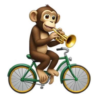 monkey playing trumpet on a bicycle sticker