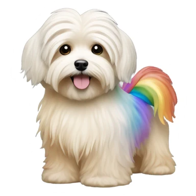 Cream colored havanese with RAINBOW dyed TAIL (NOT RAINBOW EARS) sticker