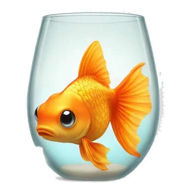 single goldfish in a glas sticker