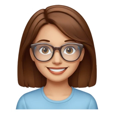 femme brune lunettes transparentes sticker