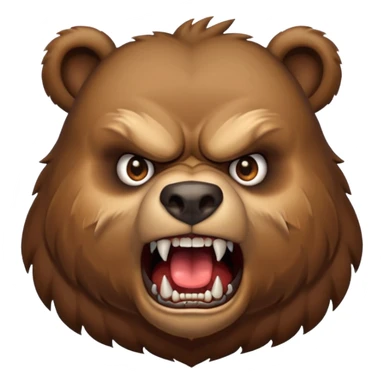 angry bear, bust up, with a bow sticker