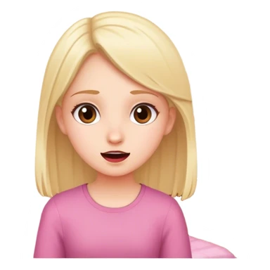 Girl speaking telling new information about herself in her room being girly  sticker