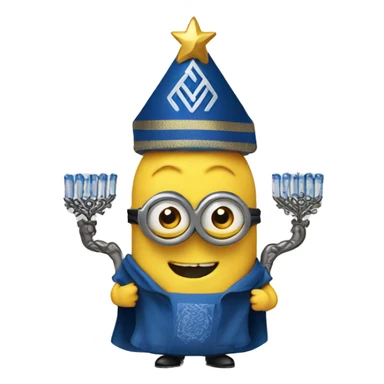 minion with a menorah  sticker