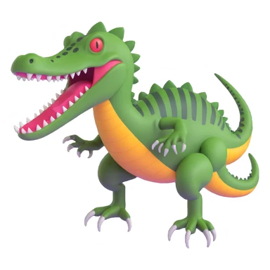 A hybrid creature that's part bomb, part dinosaur, and part crocodile sticker