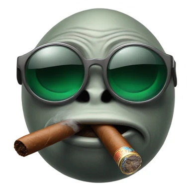 Alien smoking cigar with sunglasses  sticker