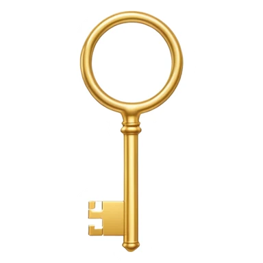 simple golden key, minimal design sticker