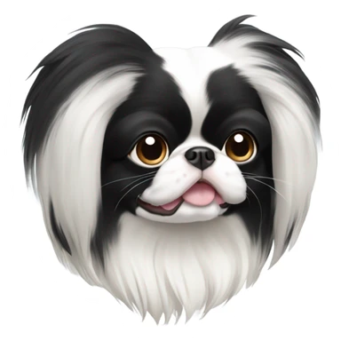 black and white japanese chin dog sticker