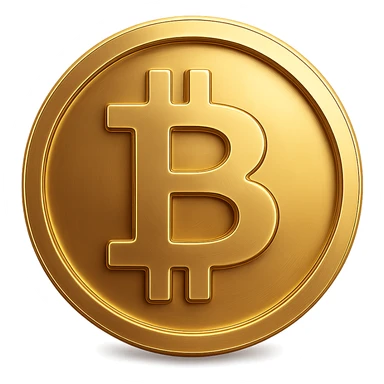 Create a new bitcoin coin variation with a transparent background, maintaining the coin's iconic bitcoin symbol and golden color, with a polished and modern look. sticker