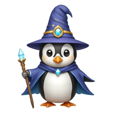 Penguin dressed as a wizard  sticker