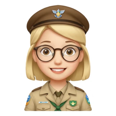 scout girl little with glassess sticker