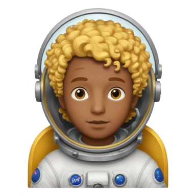 Astronauts, Young, male, dark skin, yellow curly hair sticker
