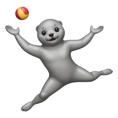 A seal performing gymnastics and juggling sticker