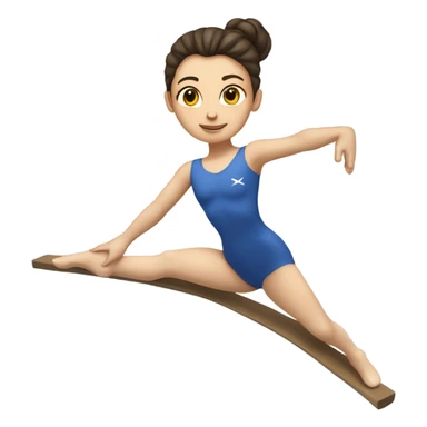 Fair skinned brunette gymnast on balance beam sticker