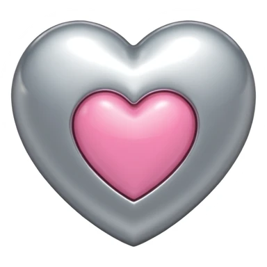 platinum heart with one mini pink heart inside of it  sticker