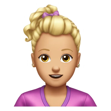 Jojo siwa with no hair and a v neck sticker