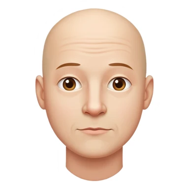 A person that is bald and long chin sticker