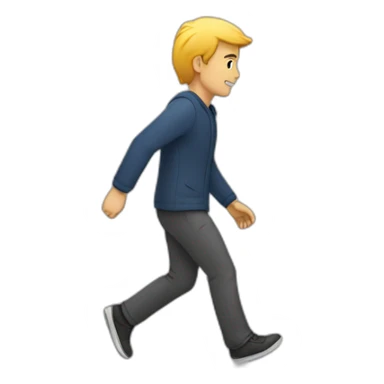 A man walks and falls sticker